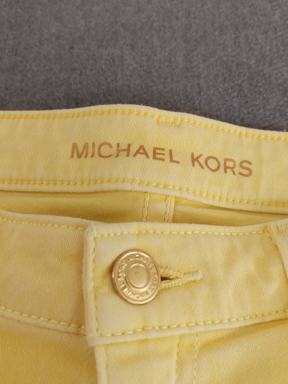Michael Kors Womens Izzy Cropped Skinny Jeans Yellow Size 10 - Picture 2 of 10
